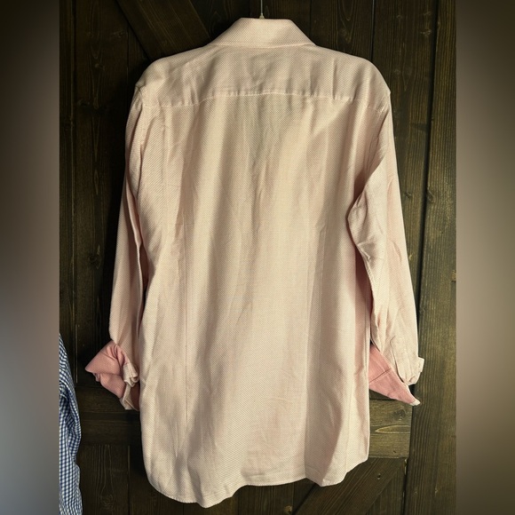 MENS.  Hugo Boss Slim Fit Tailored Shirt - Light Pink Checkered Pattern EUC - Picture 2 of 7